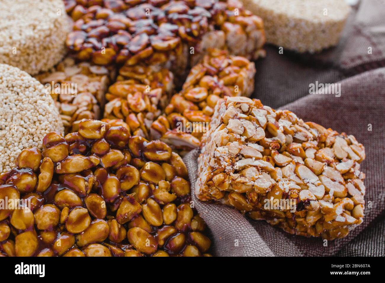 palanqueta Traditional mexican candy with peanuts crunchy Stock Photo