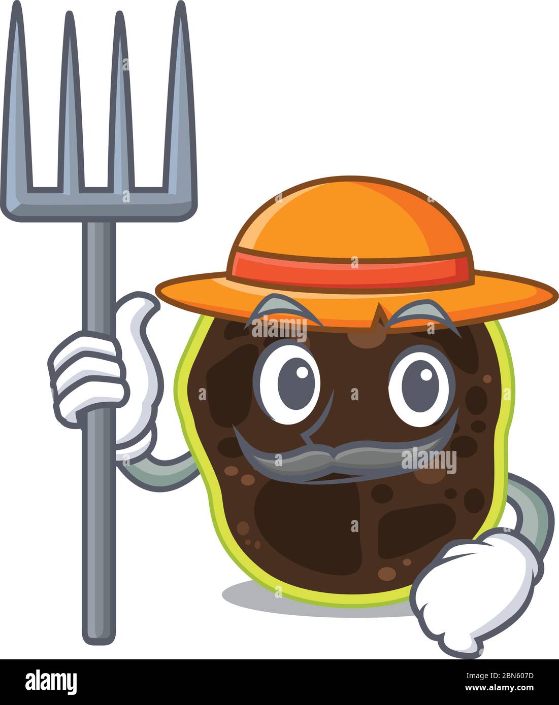 Firmicutes mascot design working as a Farmer wearing a hat Stock Vector