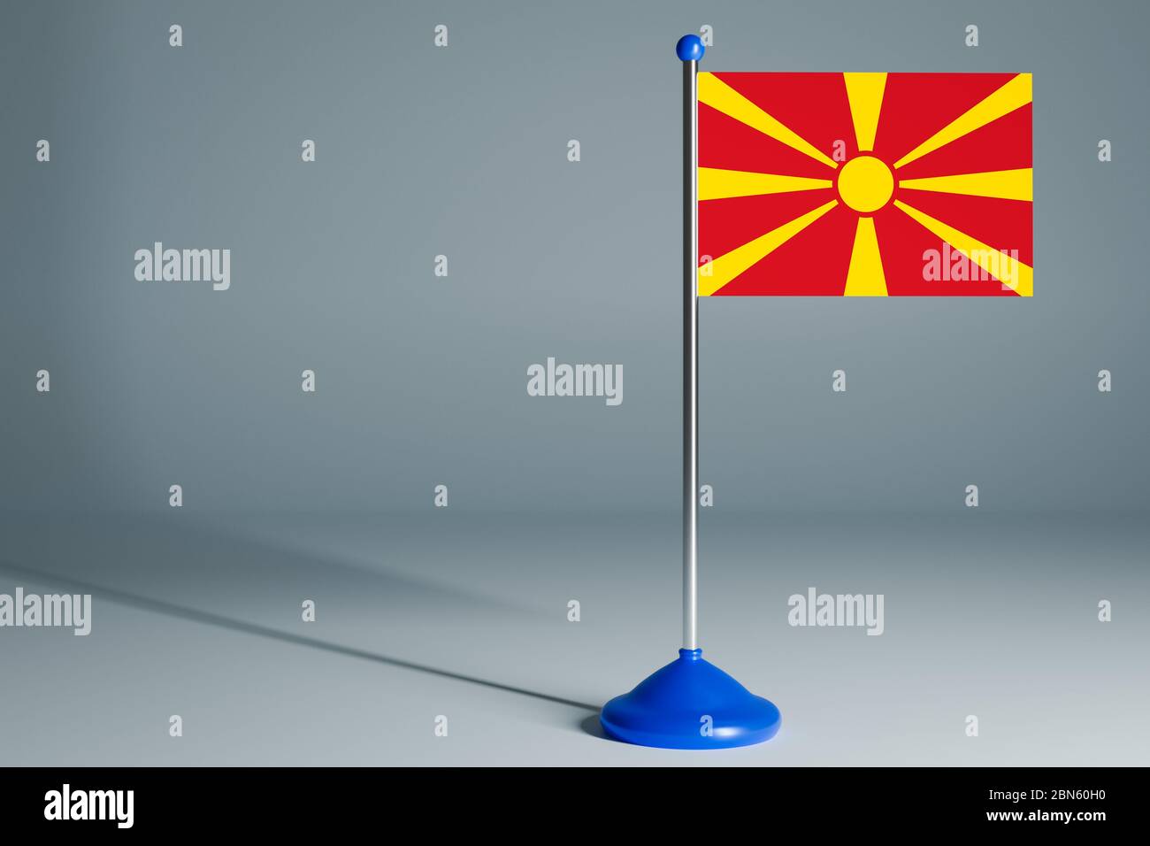 Download The 3d Rendering Realistic National Flag Of Macedonia On Steel Pole On Gray Isolated Background Blank Table Flag Suitable For Design Mockup Stock Photo Alamy