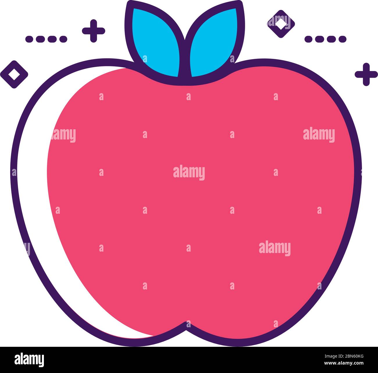 apple fresh fruit line and fill style Stock Vector Image & Art - Alamy