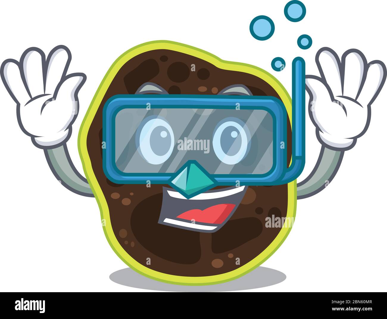 Firmicutes mascot design swims with diving glasses Stock Vector
