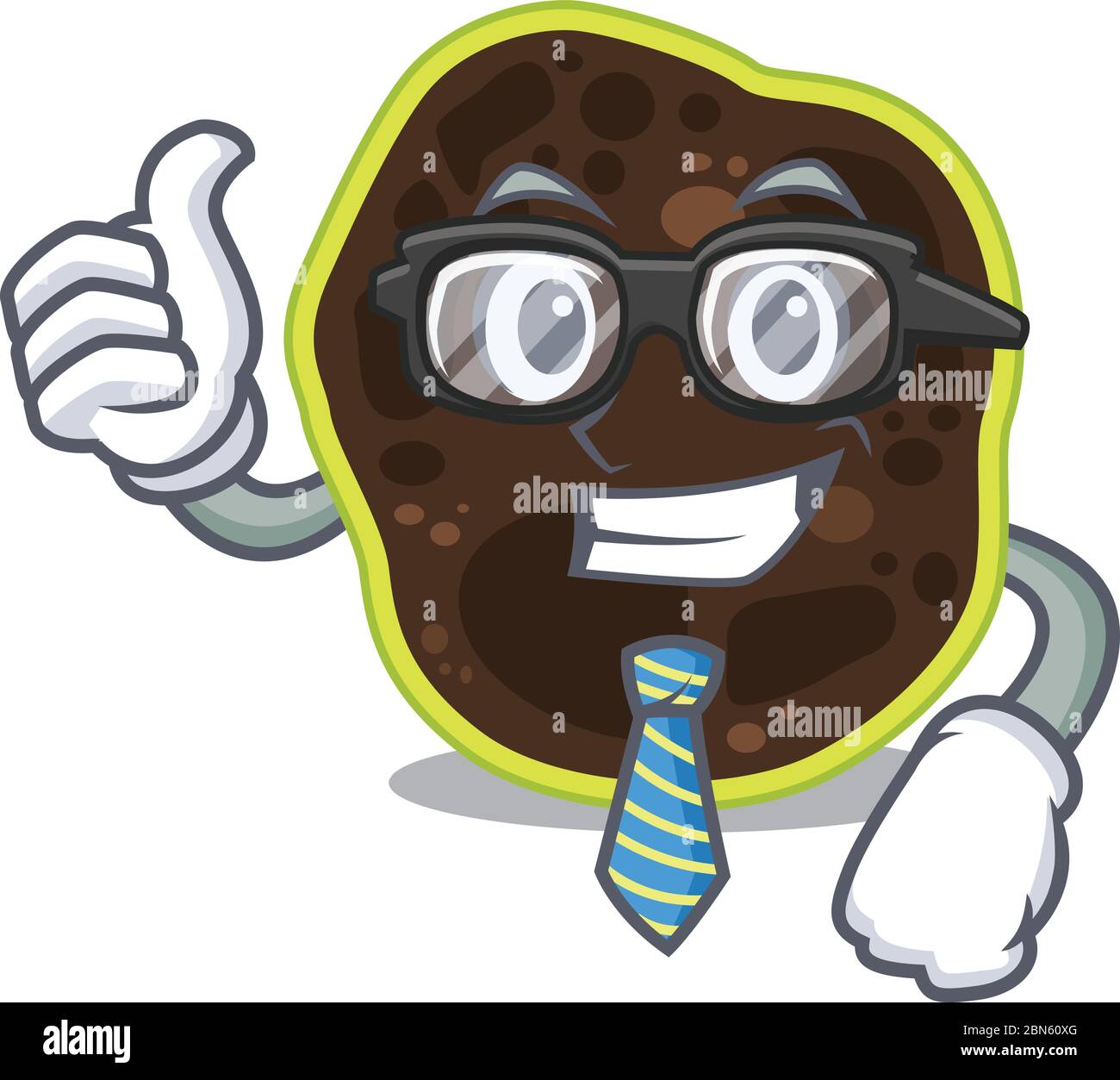 cartoon drawing of firmicutes Businessman wearing glasses and tie Stock Vector