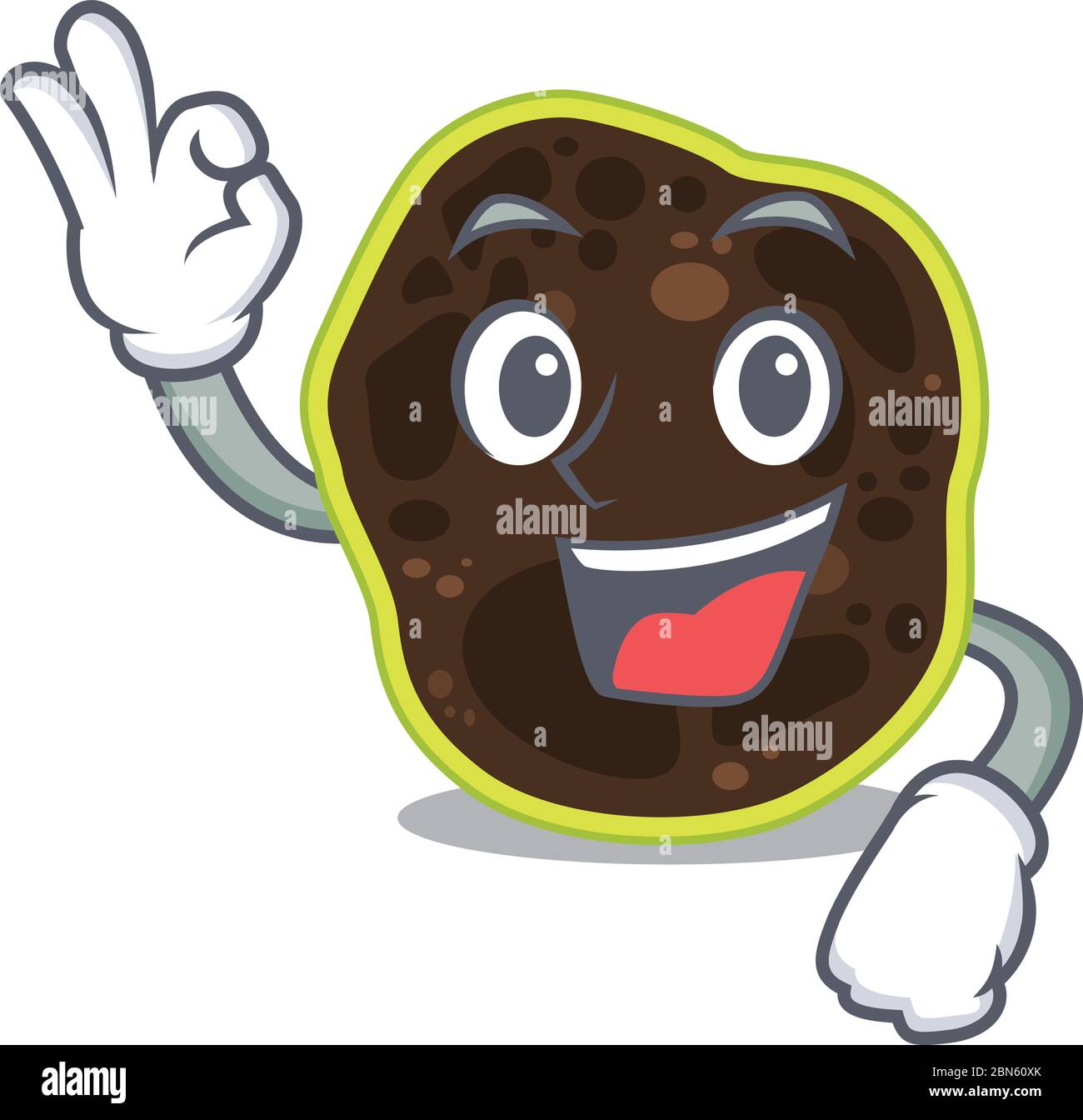 Firmicutes mascot design style showing Okay gesture finger Stock Vector