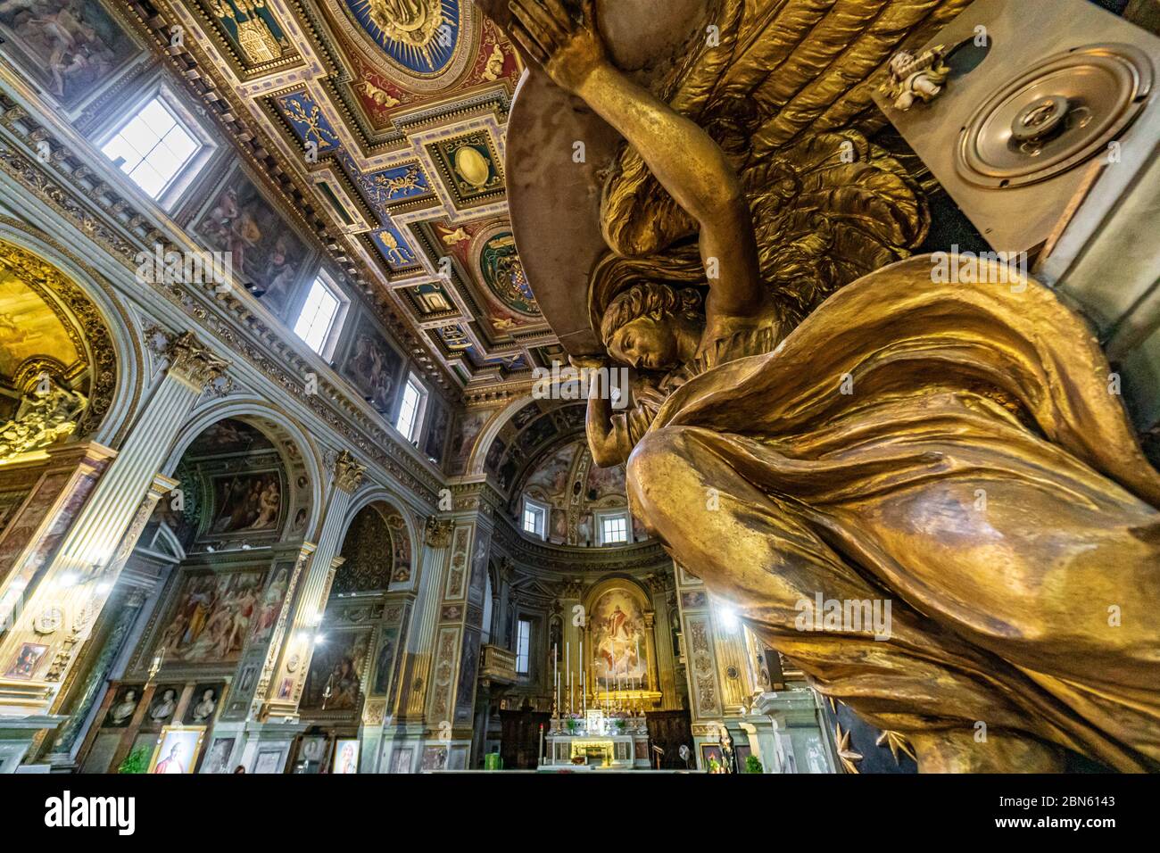 Rome, Italy - 10 03 2018: Interior of the church San Marcello al Corso in Rome, Italy Stock Photo