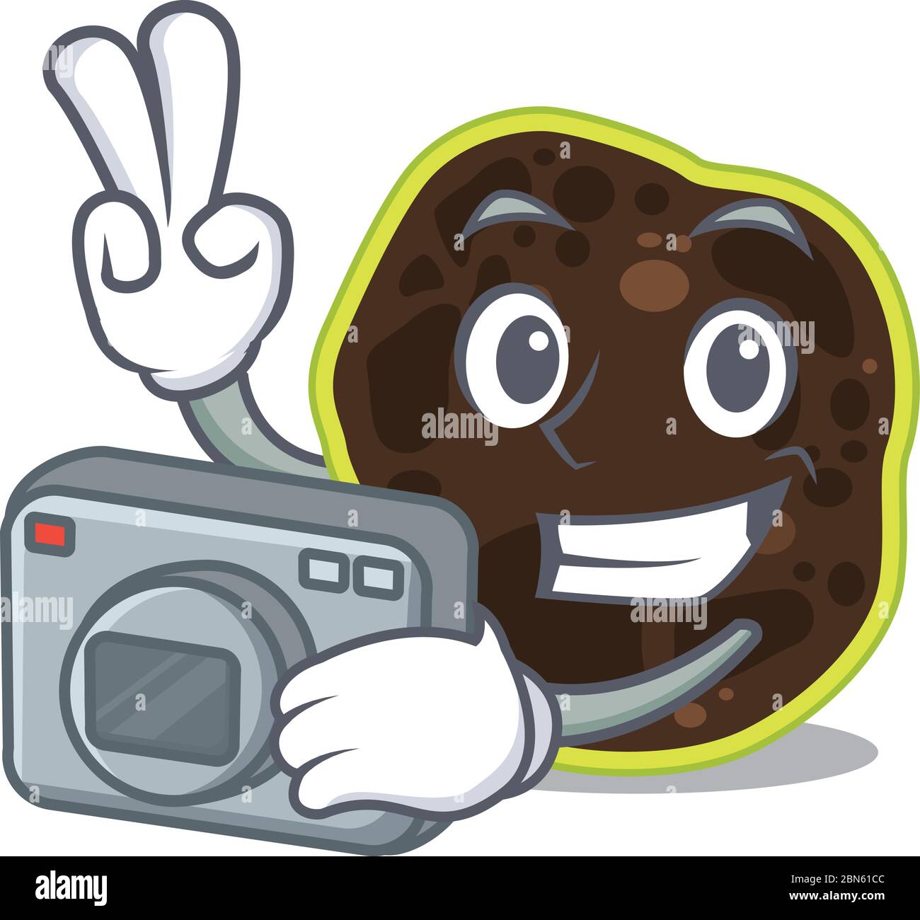 a professional photographer firmicutes cartoon picture working with camera Stock Vector