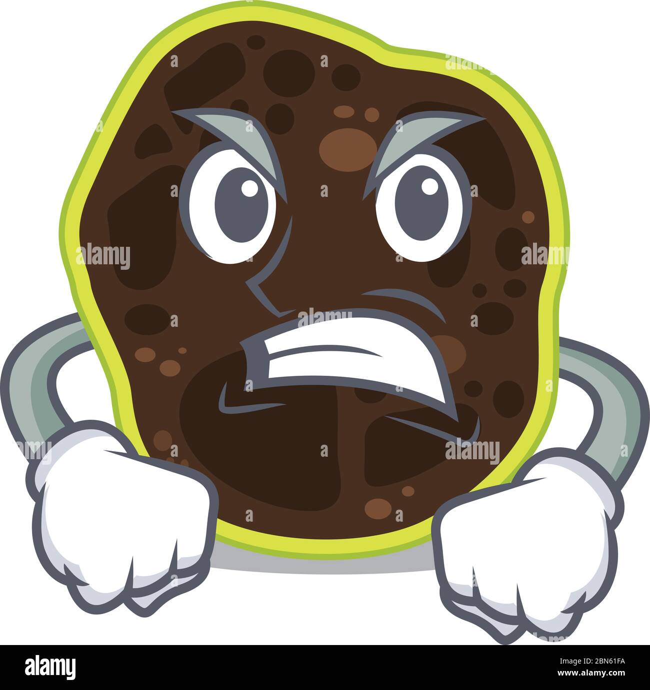 A cartoon picture of firmicutes showing an angry face Stock Vector