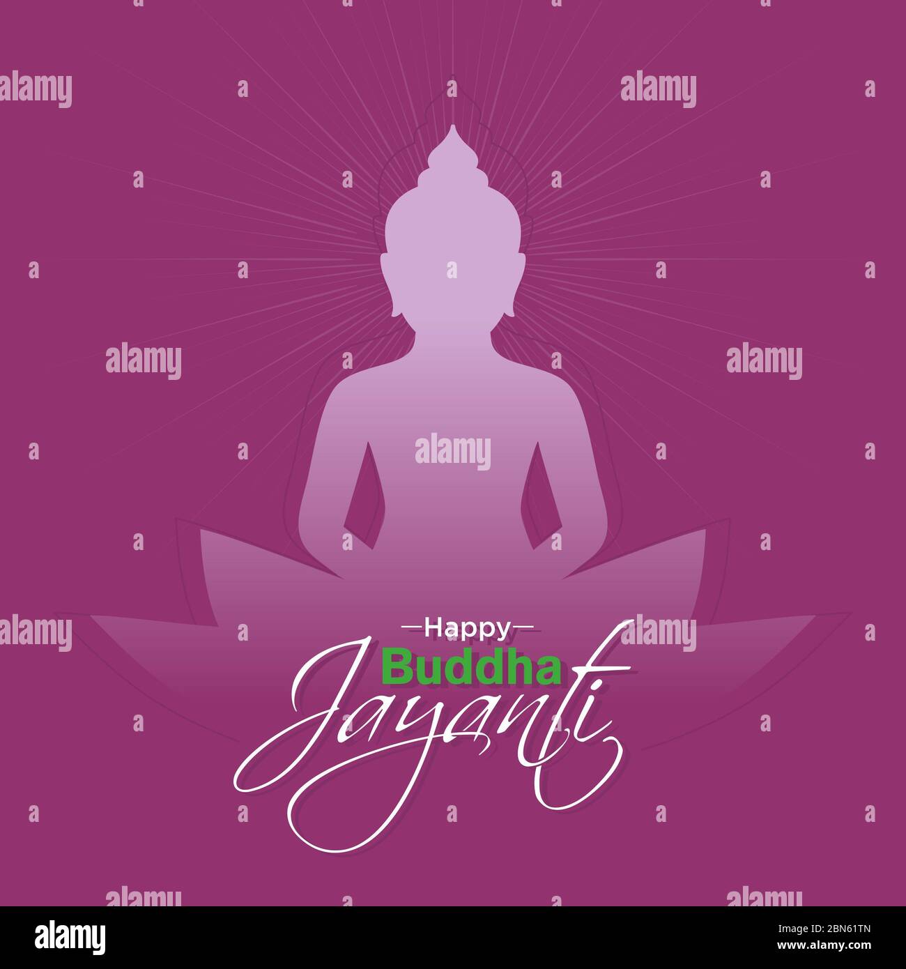 Lord Buddha Birthday Banner Happy Buddha Purnima Calligraphy Stock