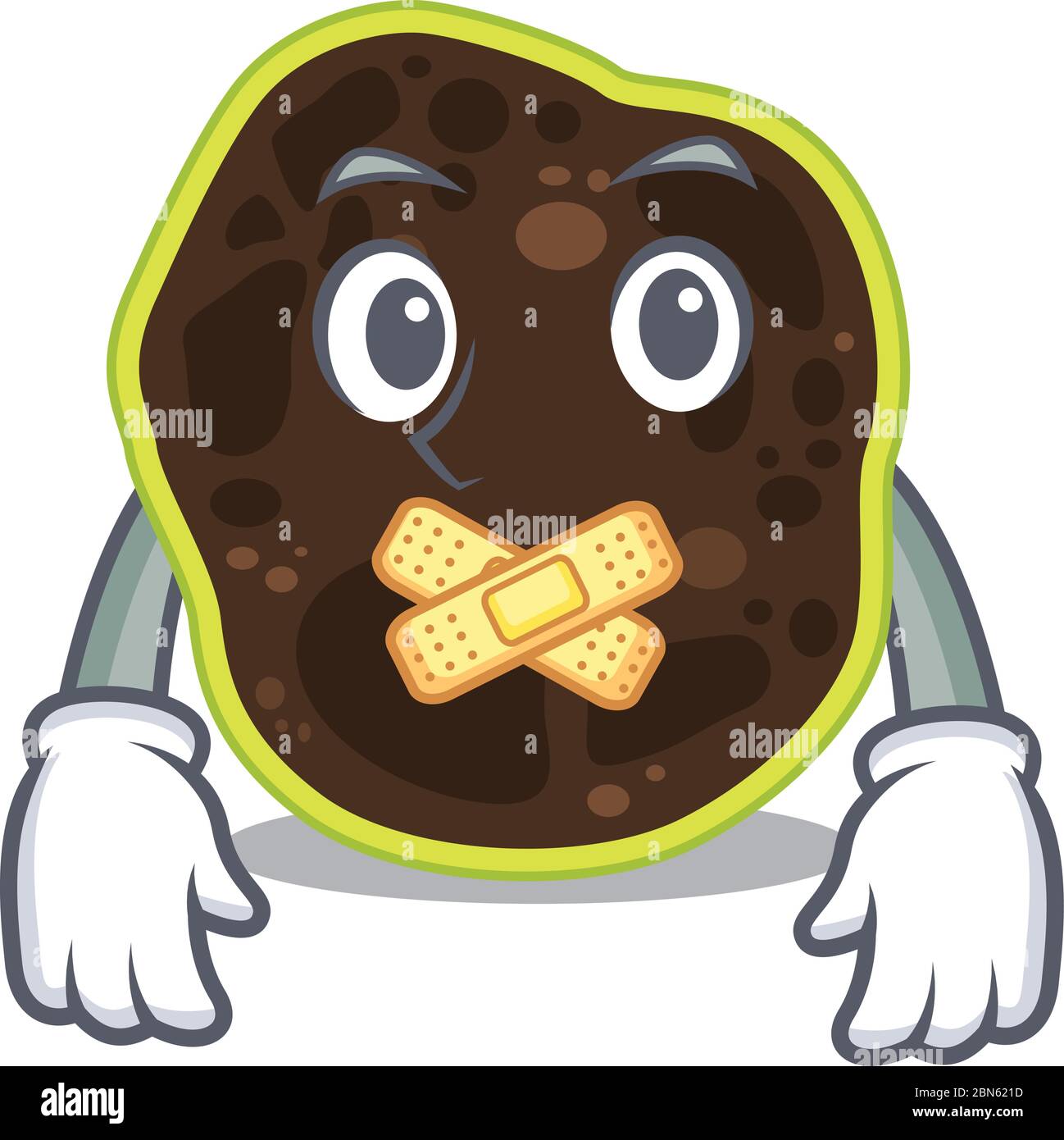 Firmicutes cartoon character style having strange silent face Stock Vector