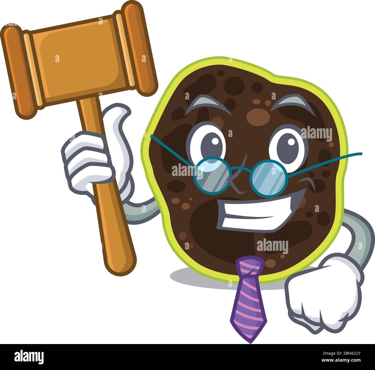 A wise judge of firmicutes mascot design wearing glasses Stock Vector