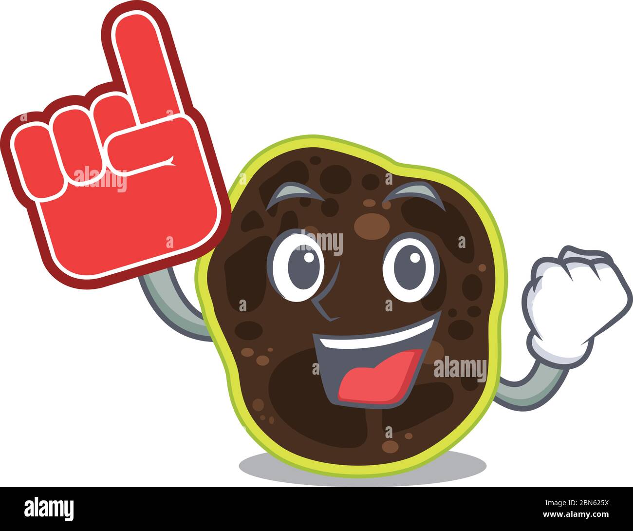 Firmicutes in cartoon drawing character design with Foam finger Stock Vector