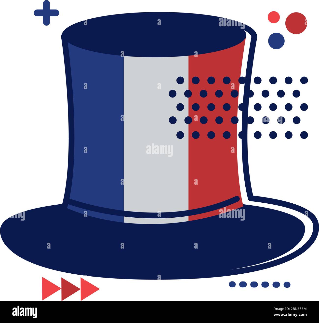 top hat with france flag flat style icon Stock Vector Image & Art - Alamy