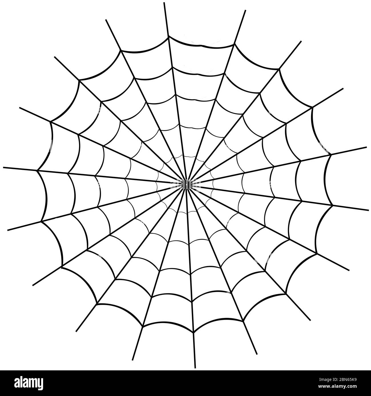 silhouette of spider web on white background Stock Photo