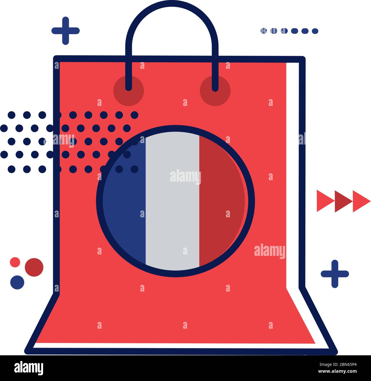 shopping bag with france flag flat style Stock Vector Image & Art Alamy