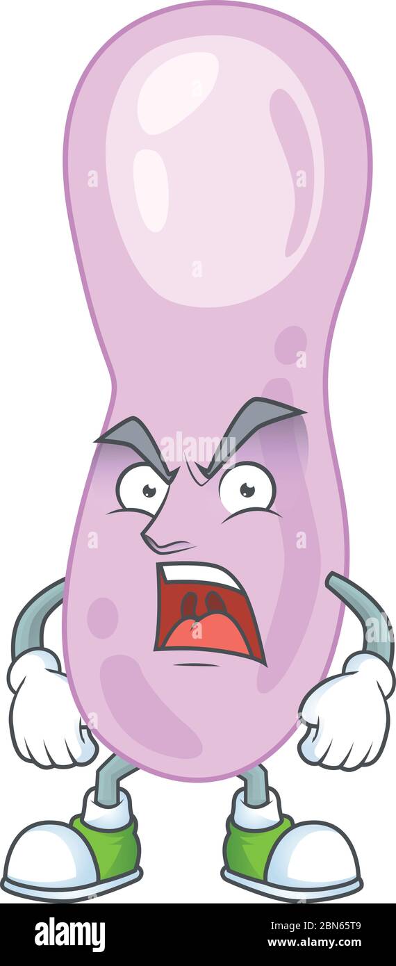 Clostridium botulinum cartoon drawing style with angry face Stock Vector