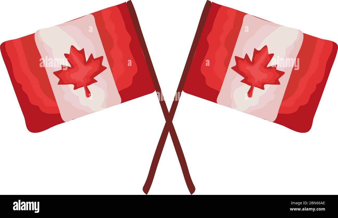 canada flags crossed flat style Stock Vector Image & Art - Alamy