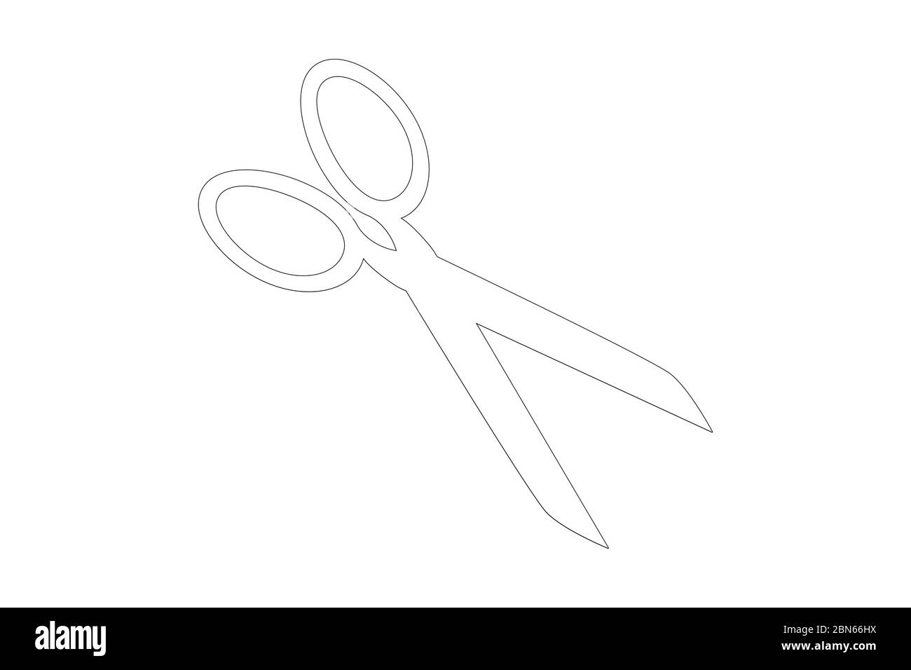 silhouette of scissors on white background Stock Photo - Alamy