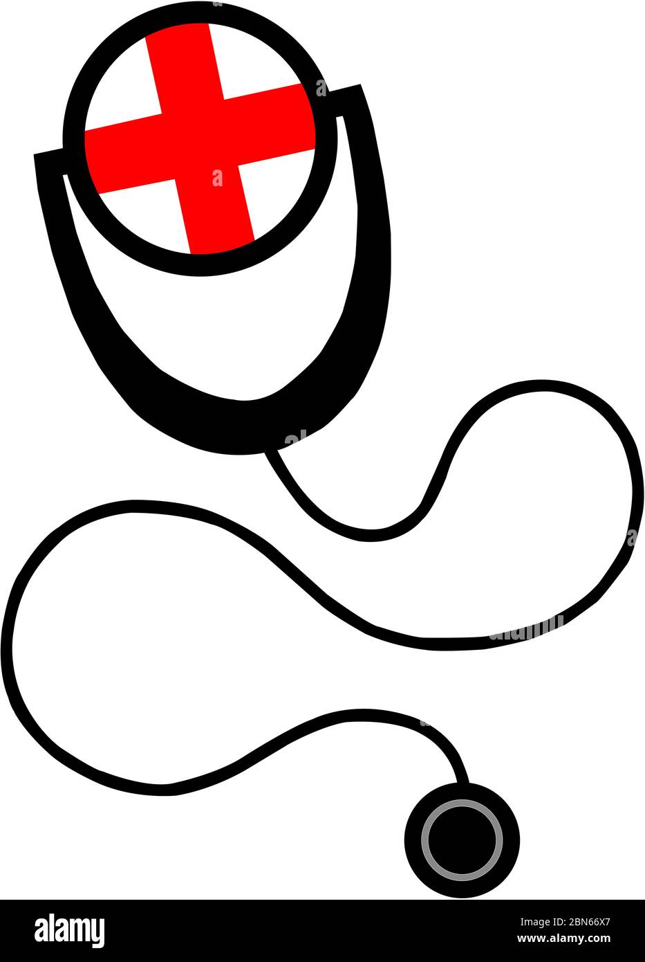 black stethoscope on white background Stock Photo - Alamy