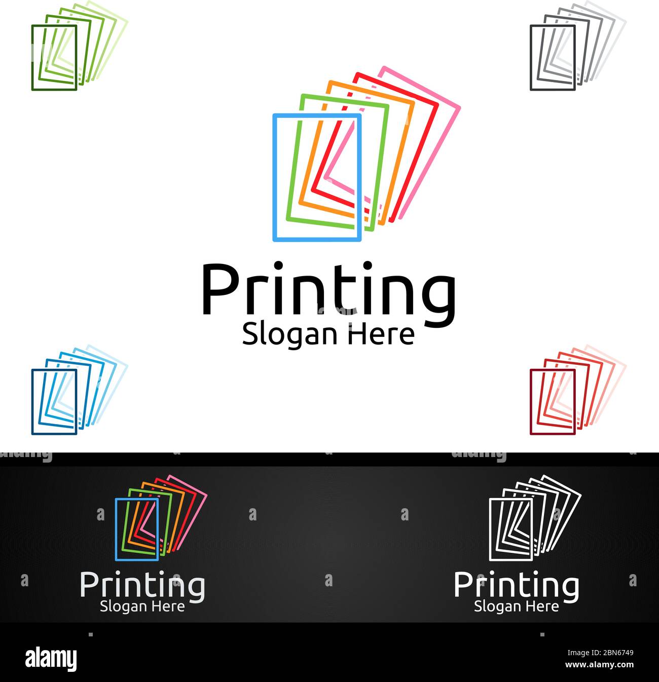 Paper Printing Company Vector Logo Design For Media Retail Advertising Newspaper Or Book Concept Stock Vector Image Art Alamy