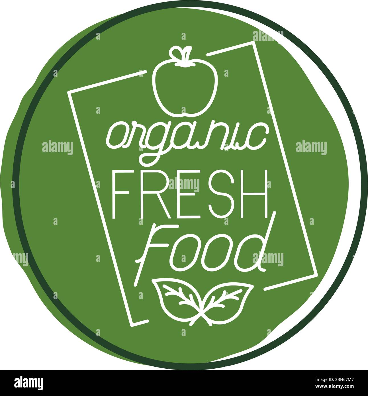 organic fresh food lettering block style icon Stock Vector Image & Art ...