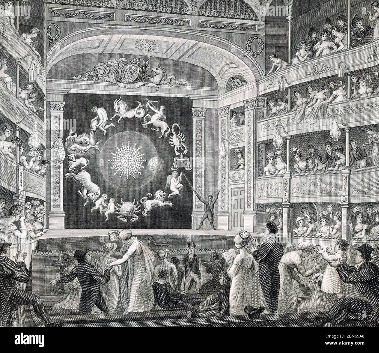 THE ENGLISH OPERA HOUSE, Wellington Street, London, interior about 1820. It is now the Lyceum Theatre Stock Photo