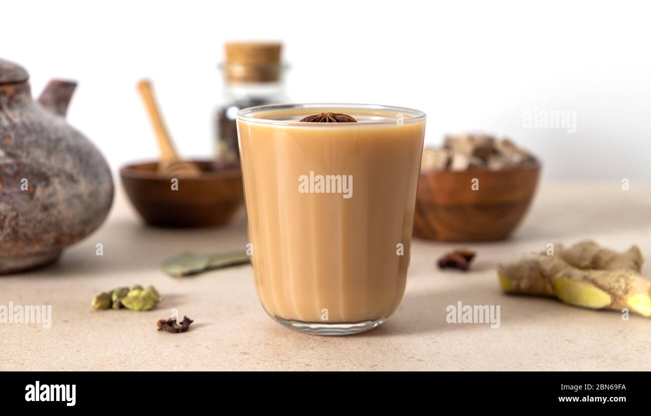 Masala chai traditional Indian tea Stock Photo