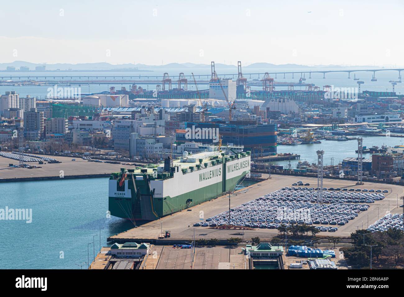 Incheon South Korea-February 23, 2020. Incheon Port Pier and Car