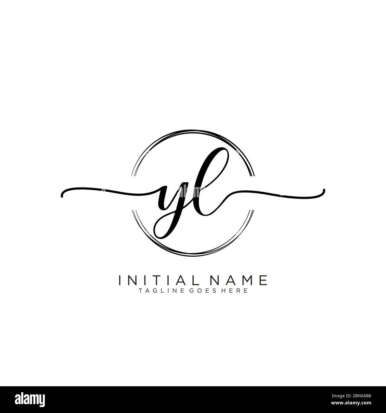 Premium Vector  Yl initial handwriting logo vector with business card  design