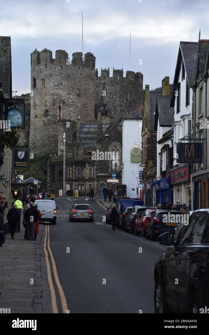 Conwy Castle, North Wales. Built by Edward I, during his conquest of Wales, between 1283 and 1289 Stock Photo