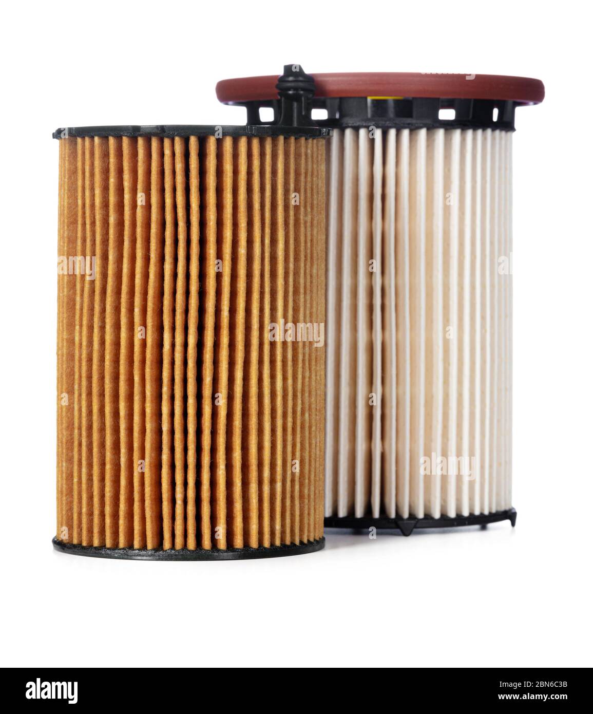 Car oil filters isolated on white, close up Stock Photo Alamy