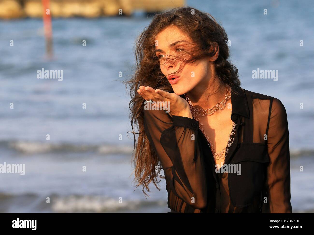 VENICE, ITALY - SEPTEMBER 01: Festival hostess Elisa Sednaoui attends photocall during the 72nd Venice Film Festival on September 1, 2015 in Venice Stock Photo