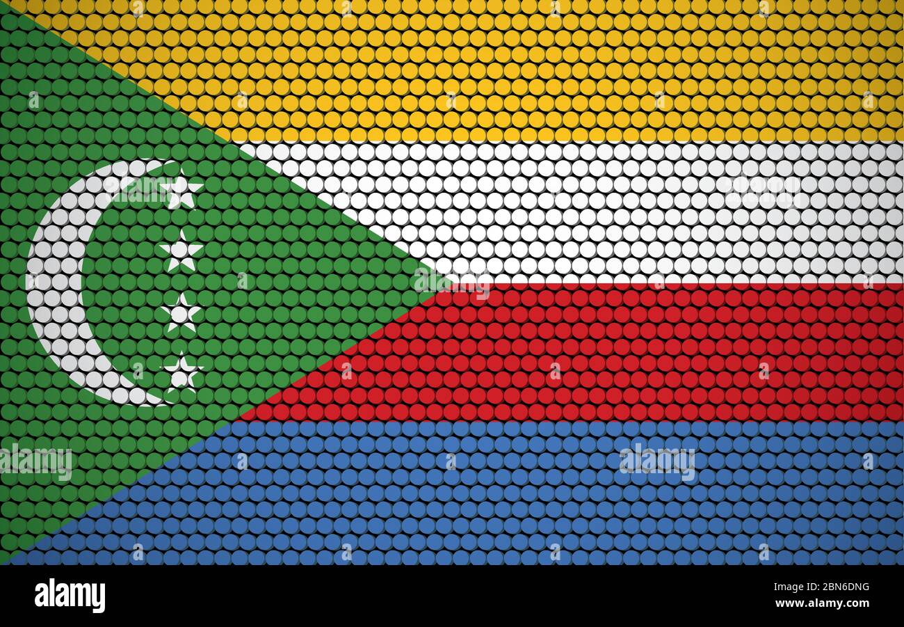 Abstract flag of Comoros made of circles. Comorian flag designed with ...