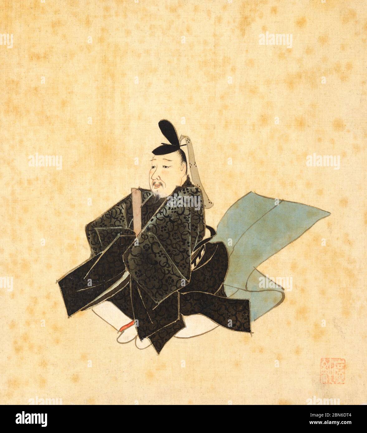 Japan: 'Portraits and Poems of the Thirty-six Poetic Immortals'. Album of thirty-six paintings and poems by Sumiyoshi Gukei (1631-1705).  Sumiyoshi Gu Stock Photo