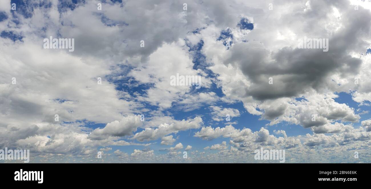Blue sky background with white clouds panorama Stock Photo