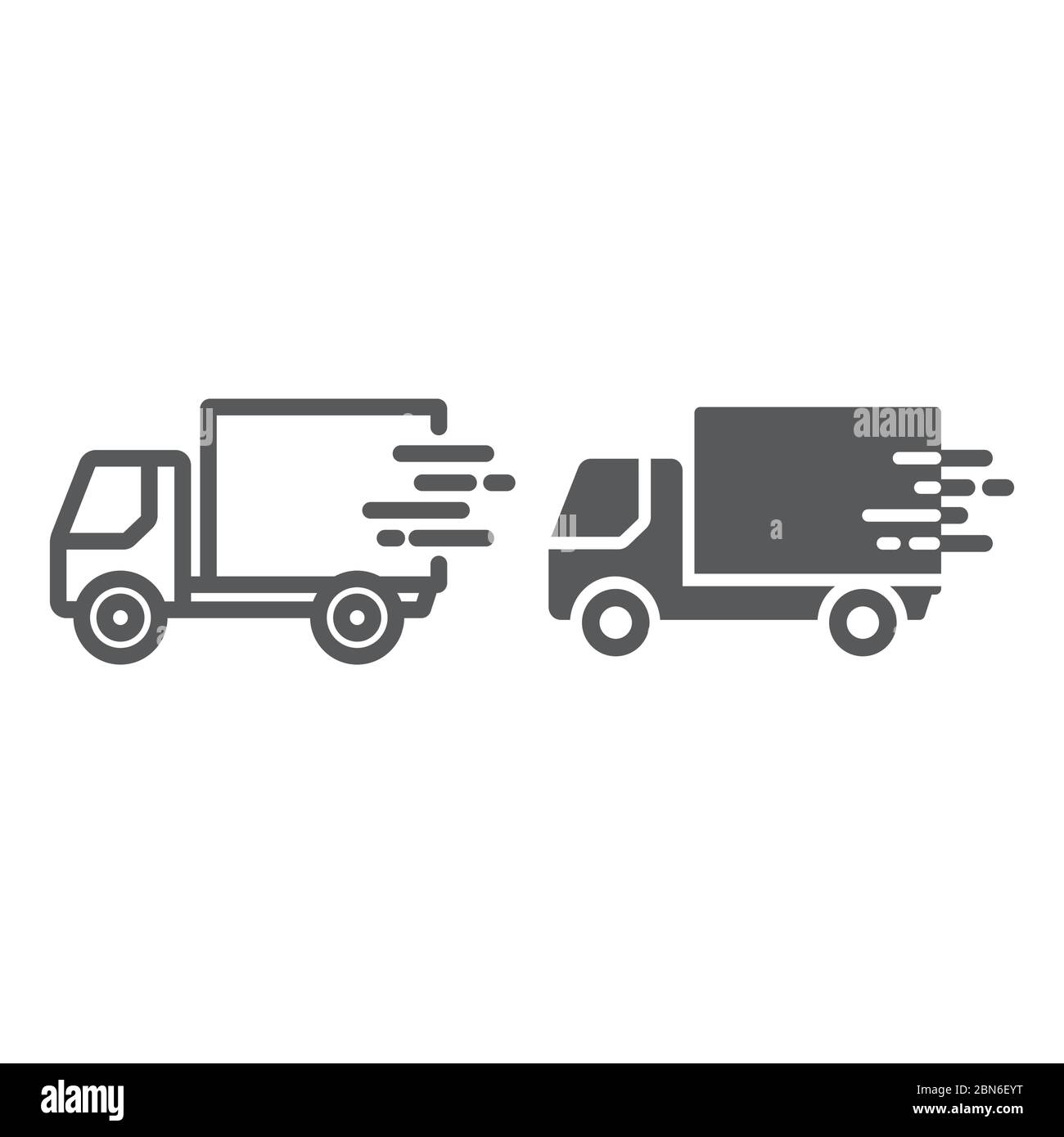 Fast shipping delivery line and glyph icon, logistic and delivery ...