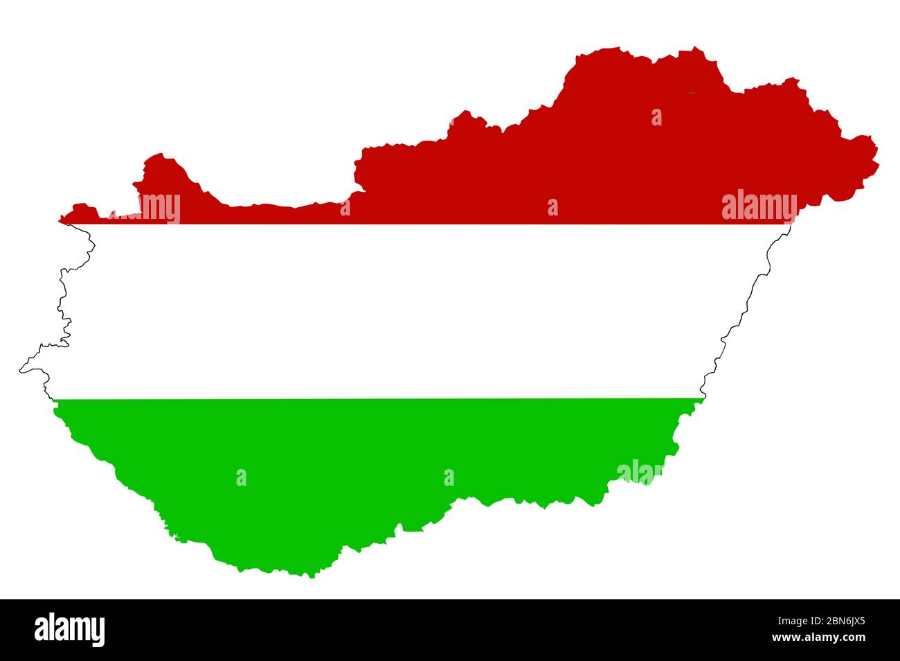 map of Hungary with their flag illustration Stock Photo - Alamy