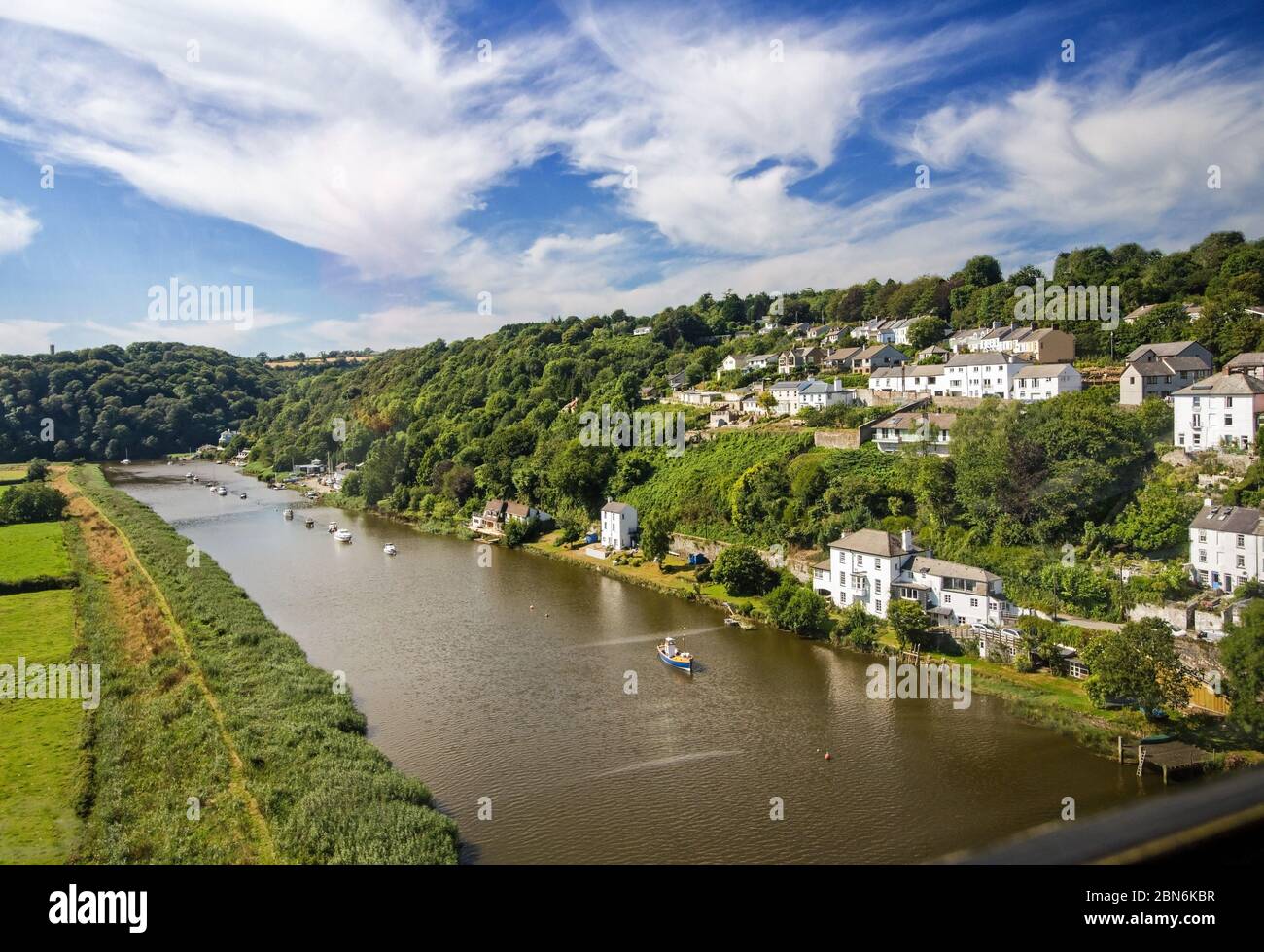 The River Tamar seen from the vantage point of the Railway viaduct. The