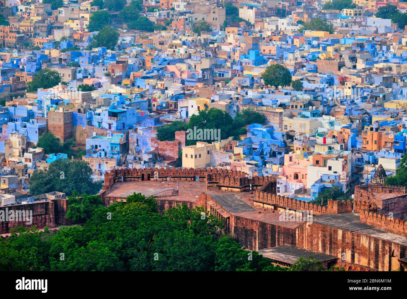 Aerial view of Jodhpur Blue City. Jodphur, Rajasthan, India Stock Photo