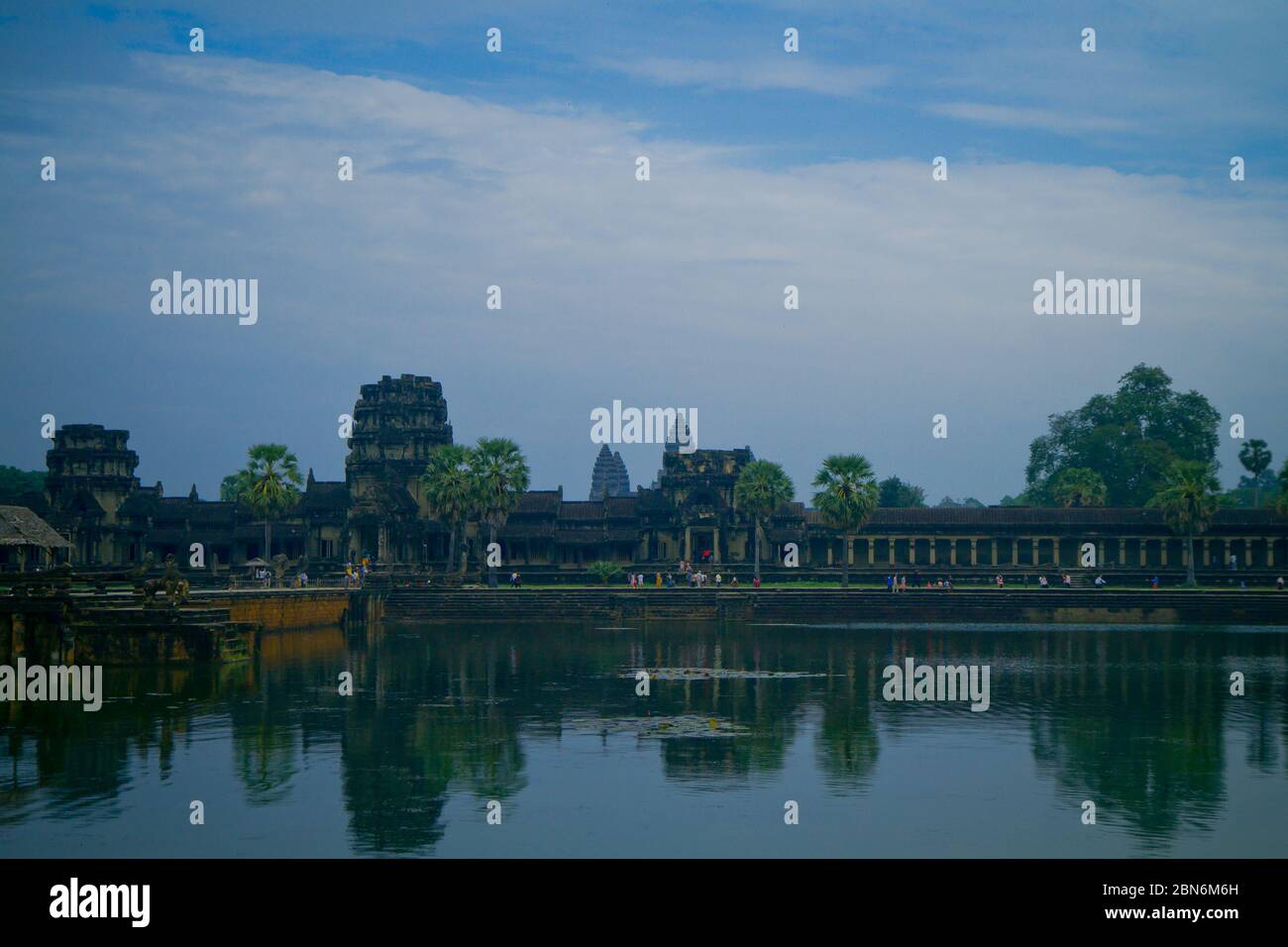 Angkor Wat is a temple complex in Cambodia and is the largest religious monument in the world Stock Photo