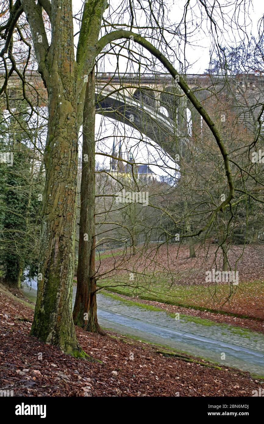 Petrusse Valley. Luxembourg city Stock Photo