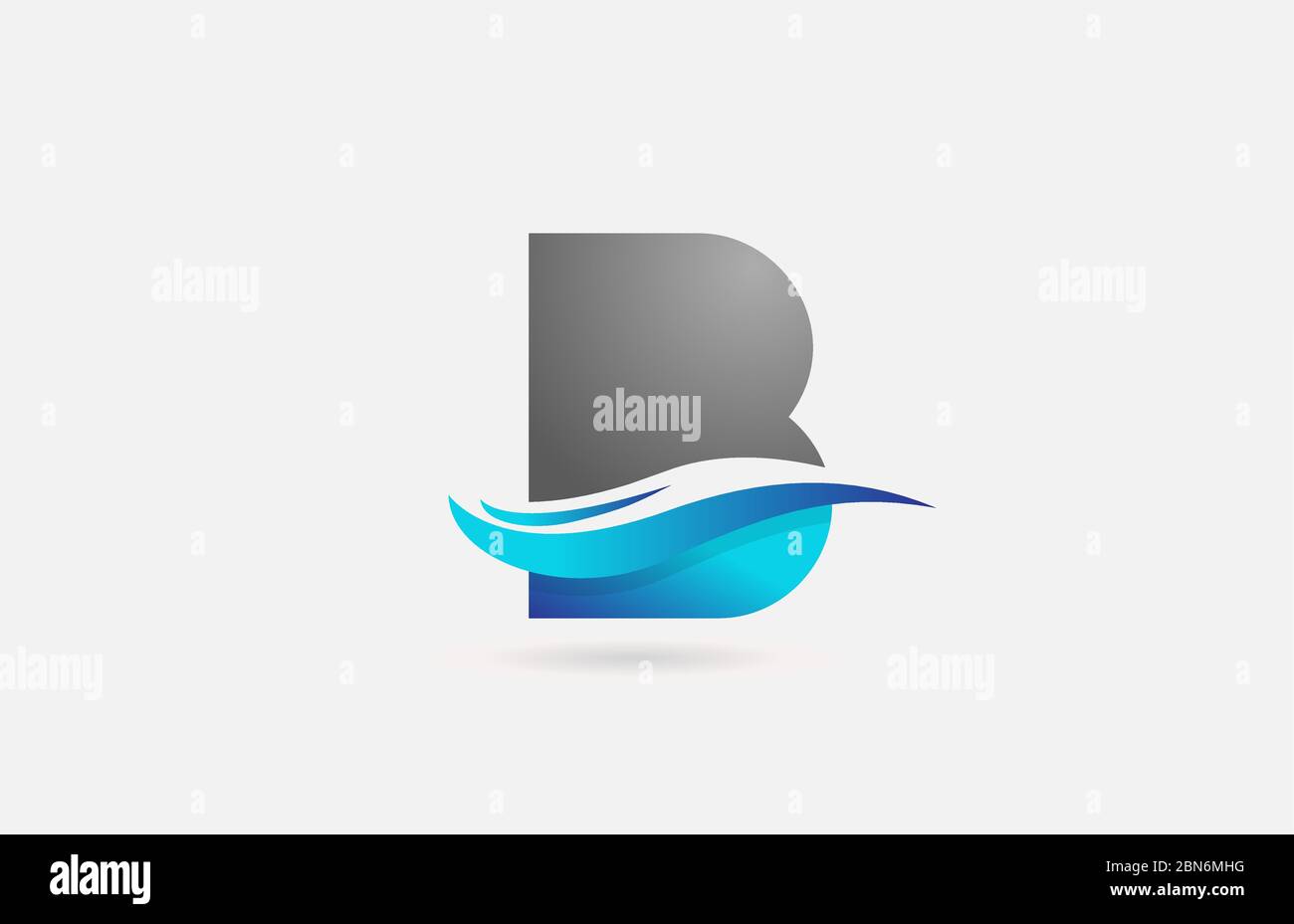 blue grey B alphabet letter logo icon for company and business with ...
