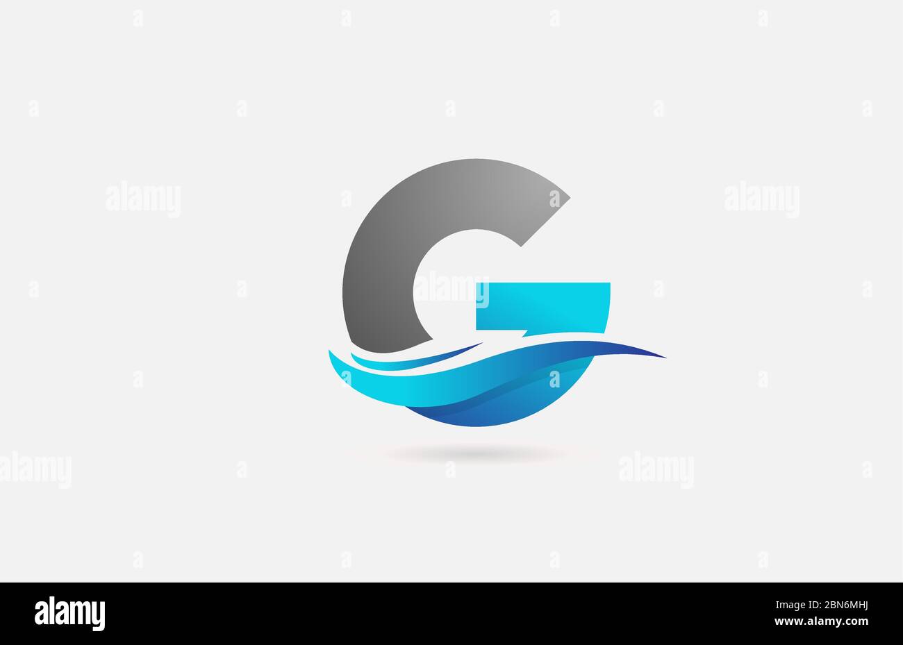 blue grey G alphabet letter logo icon for company and business with ...