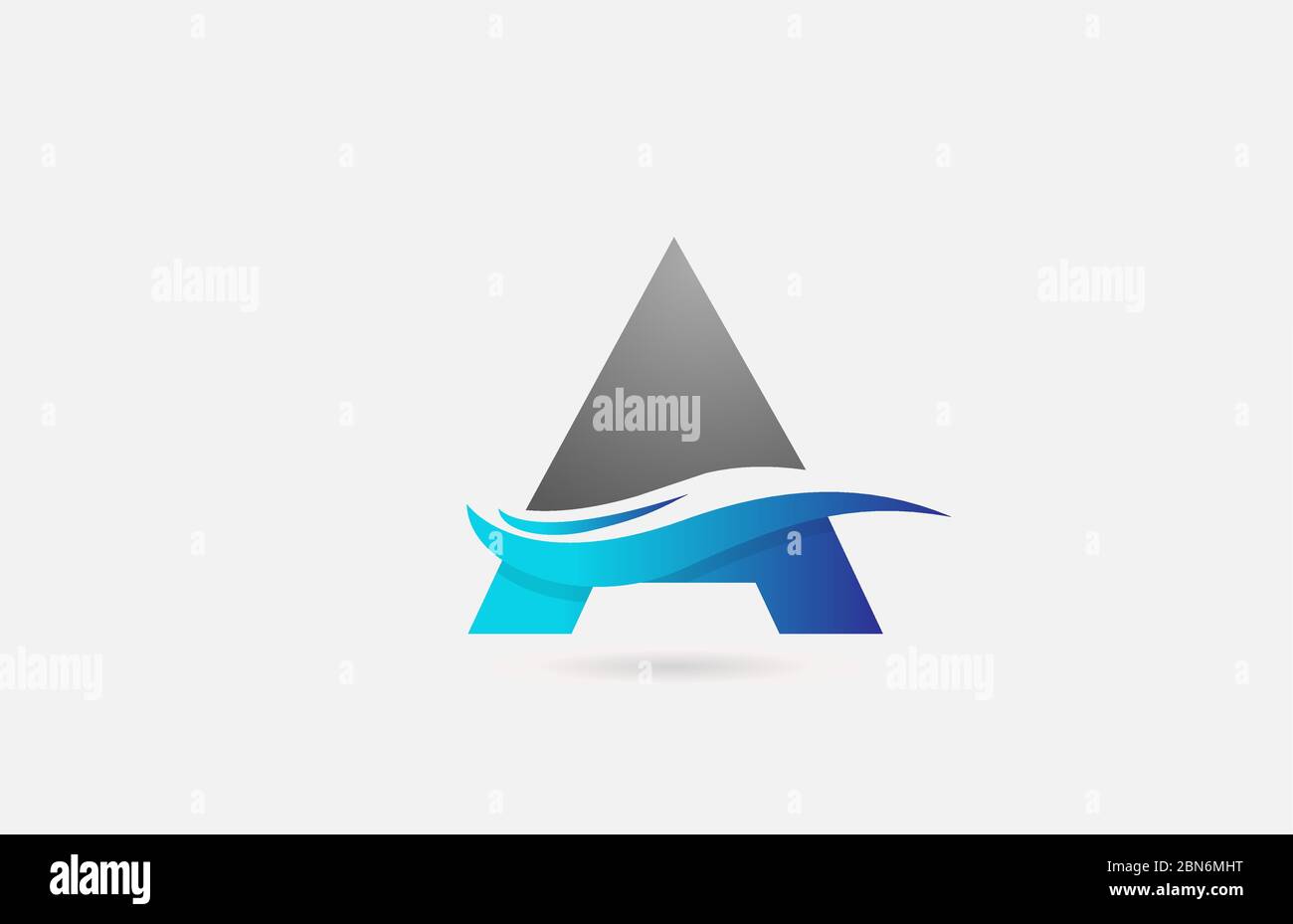 blue grey A alphabet letter logo icon for company and business with ...