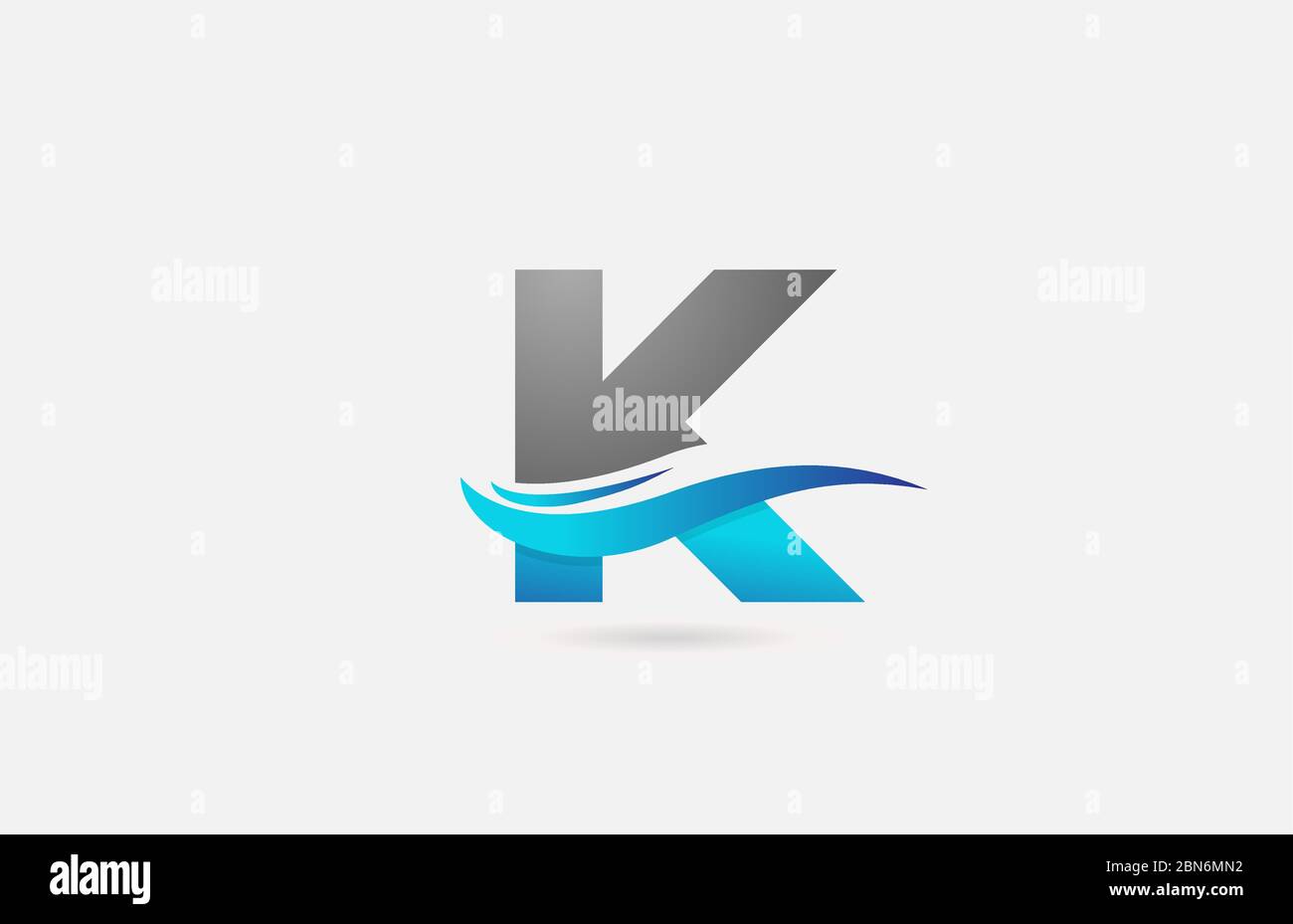 blue grey K alphabet letter logo icon for company and business with ...