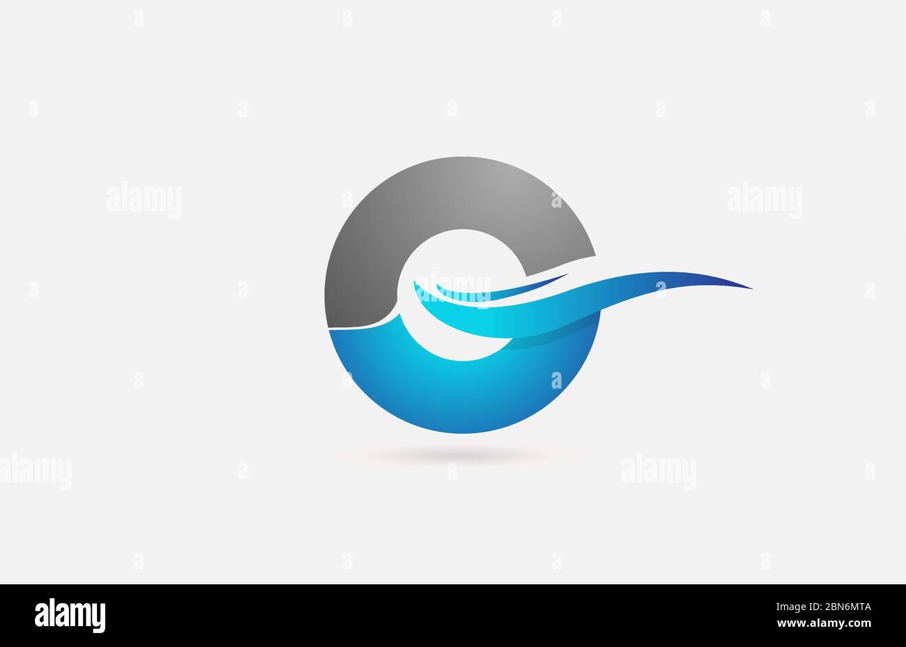 blue grey O alphabet letter logo icon for company and business with ...