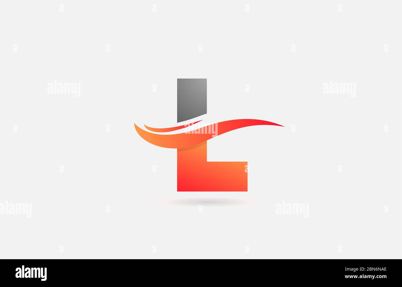orange grey L alphabet letter logo icon for company and business with ...