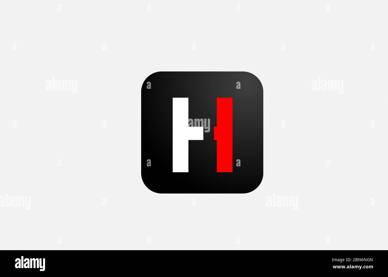simple red white H alphabet letter logo icon design for company and ...