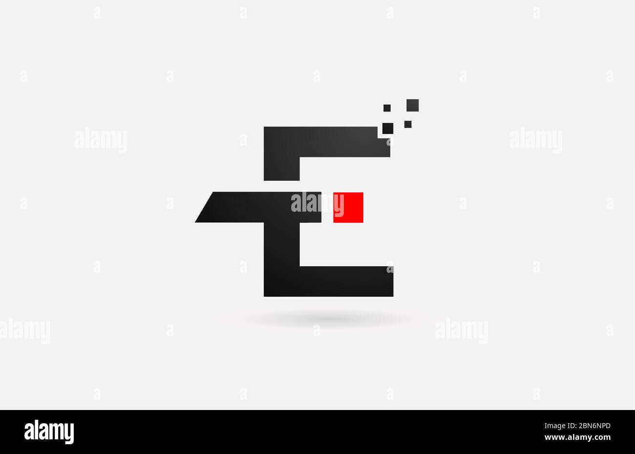 E letter logo icon for company and business with simple black and white ...