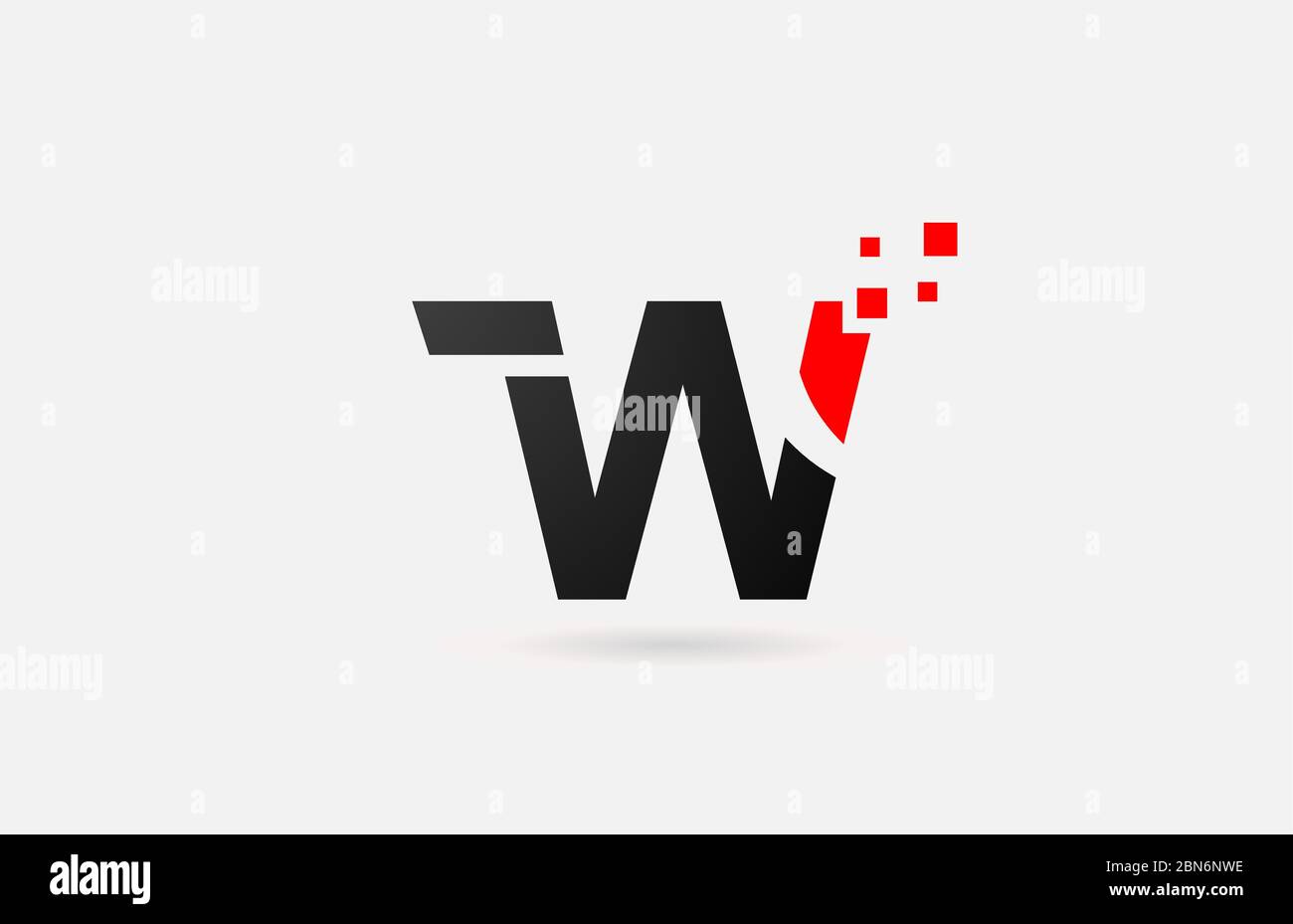 W letter logo icon for company and business with simple black and white ...