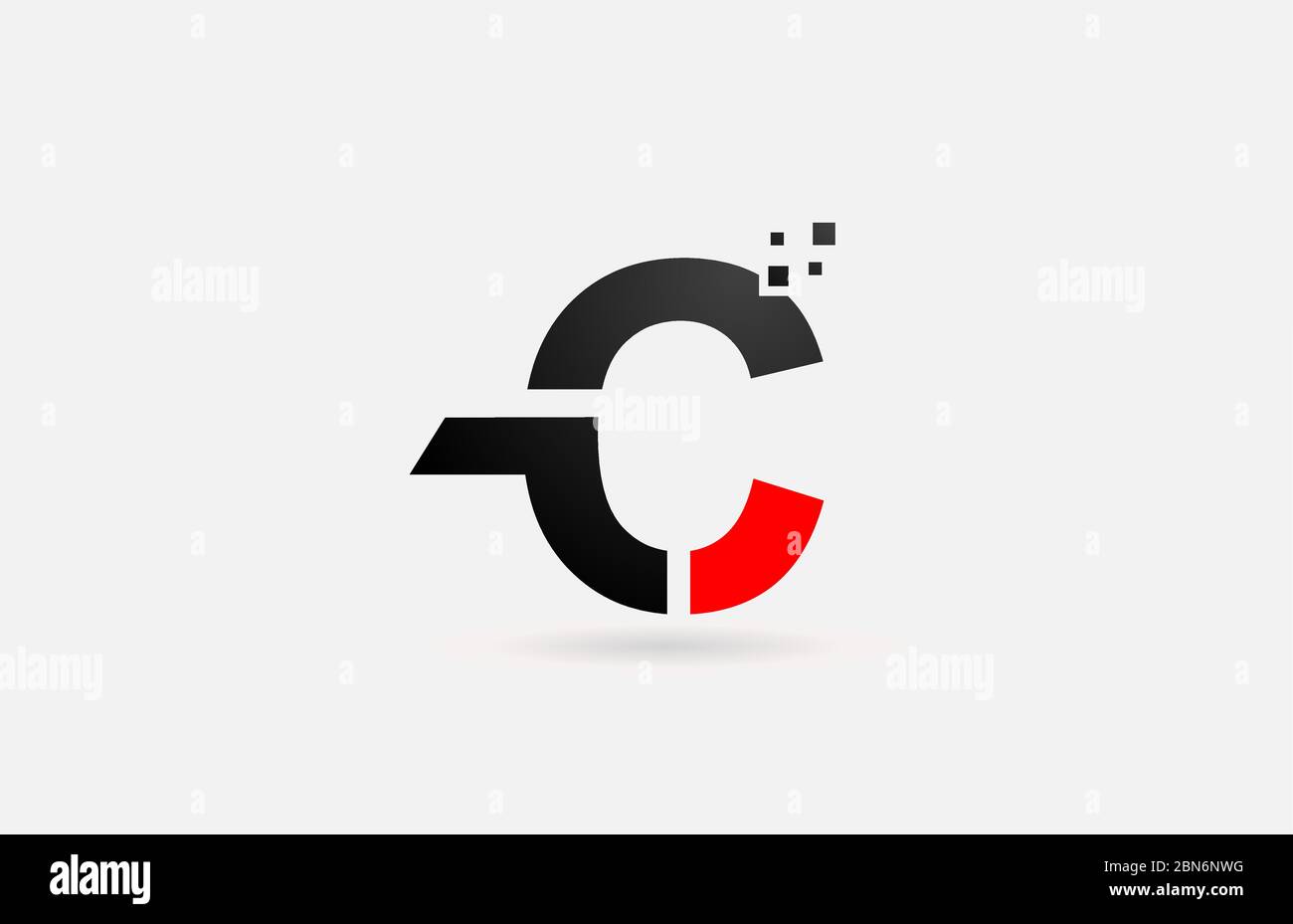 C letter logo icon for company and business with simple black and white ...