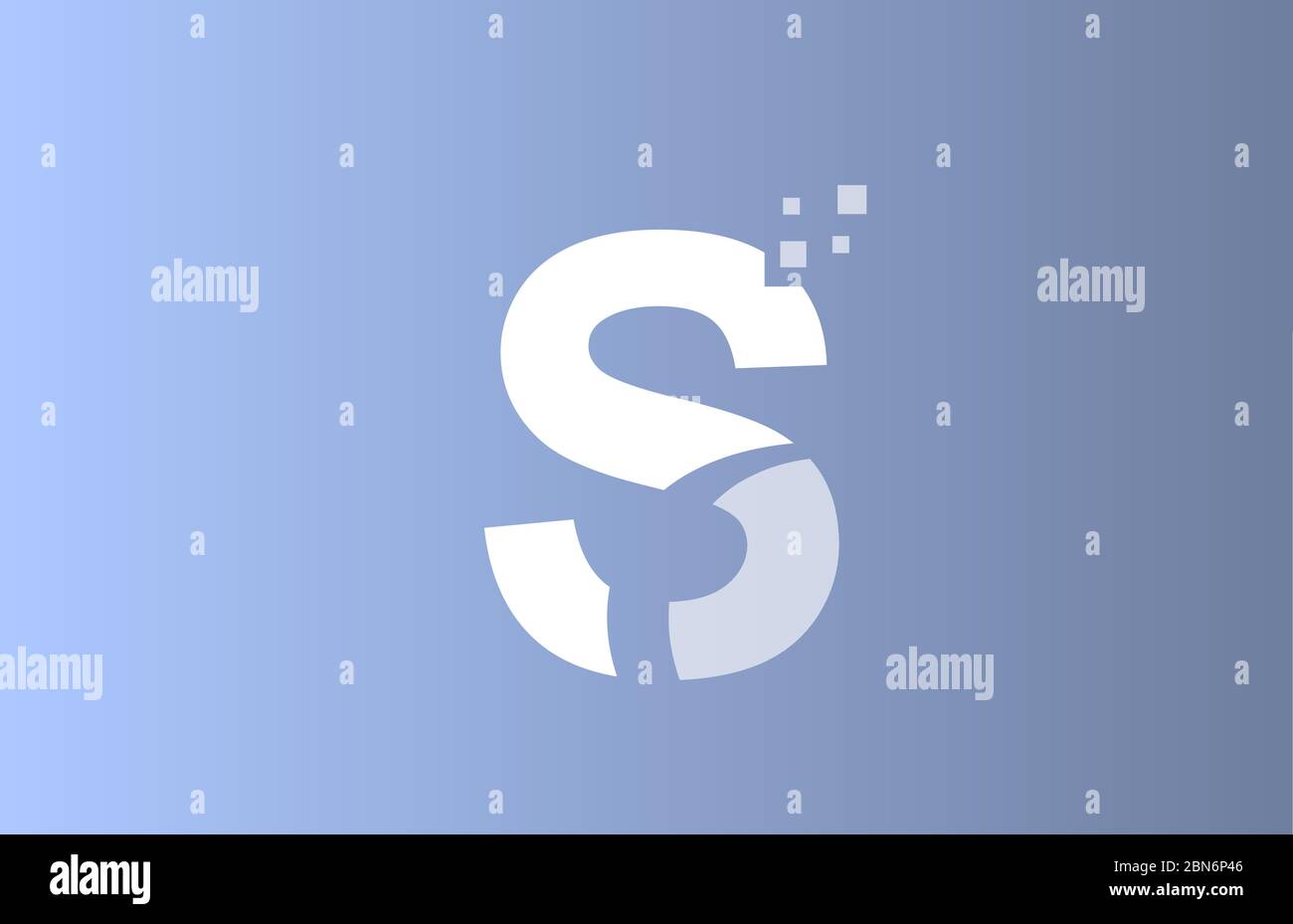 S white blue alphabet letter logo icon for company and business with ...
